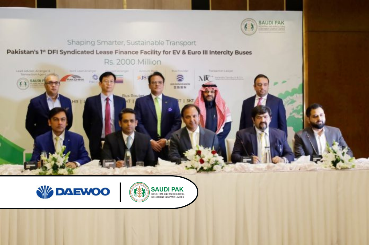 Daewoo Express, Saudi Pak Consortium to finance Rs. 2,000 million, for EV and Euro III intercity Buses