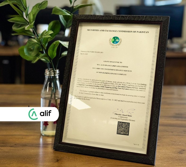 Alif Finance Secures NBFC License from SECP